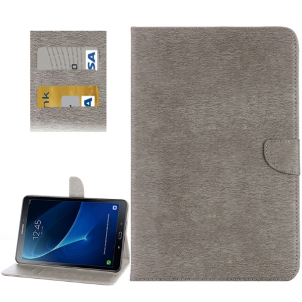 For Galaxy Tab A 10.1 (2016) / P580 Simple Style Horizontal Flip Leather Case with Holder & Card Slots & Wallet (Grey)