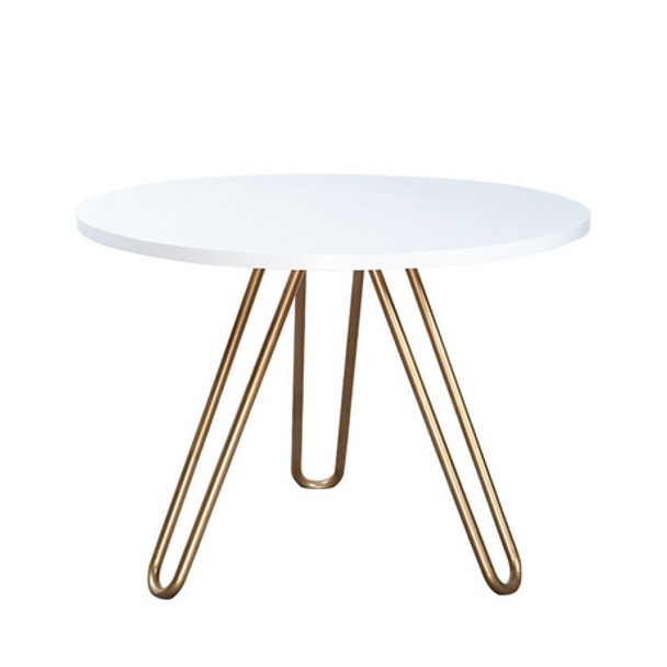 Cafe Tables Home Furniture Solid Wood Steel Round Table Minimalist Coffee Table(80cm*80cm*75cm)