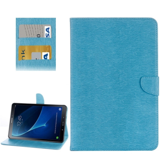 For Galaxy Tab A 10.1 (2016) / P580 Simple Style Horizontal Flip Leather Case with Holder & Card Slots & Wallet (Blue)