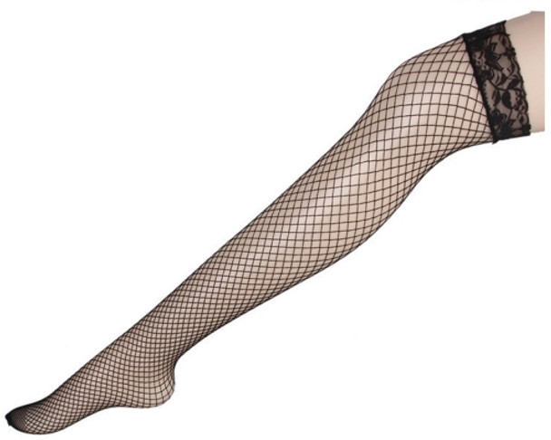 Sexy Linger Over Knee Socks Sexy Fishnet Lace Nylon Top Mesh Thigh High Stockings Pantyhose Long Tights(Black)