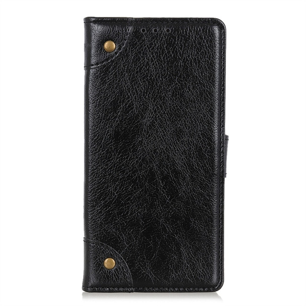 Copper Buckle Nappa Texture Horizontal Flip Leather Case with Holder & Card Slots & Wallet for Nokia 6.2 / 7.2(Black)