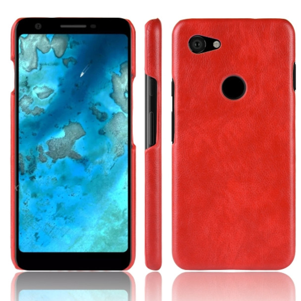 Shockproof Litchi Texture PC + PU Case for Google Pixel 3a(Red)