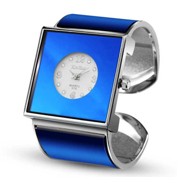 Square Large Dial Bracelet Quartz Watch for Women(Blue)