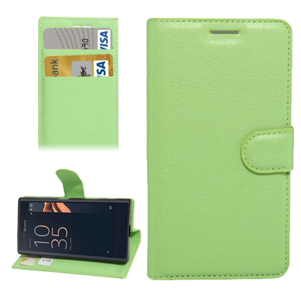 For Sony Xperia X Compact Texture Horizontal Flip Leather Case with Holder & Card Slots & Wallet(Green)