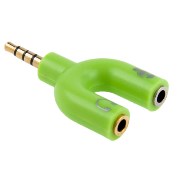 3.5mm Stereo Male to 3.5mm Headphone & Mic Female Splitter Adapter(Green)