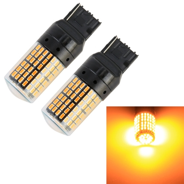 2 PCS T20 / 7440 DC12V / 18W / 1080LM Car Auto Turn Lights with SMD-3014 Lamps (Yellow Light)