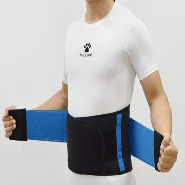 Men and Women Neoprene Lumbar Waist Support Unisex Exercise Weight Loss Burn Shaper Gym Fitness Belt, Size:L(Blue)