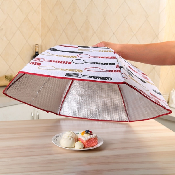 Folding Food Cover Keep Foods Warm Aluminum Foil Cover, Red Tableware Pattern, Size: 60*60*17cm