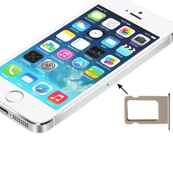 Original Sim Card Tray Holder for iPhone 5S(Gold)