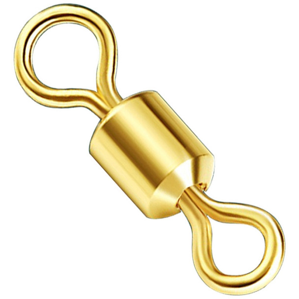 100 PCS Fishing Tackle Supplies Zimu Swivel Gold-plated Swivel Fishing Accessories, Specification:Length 1.0cm(Gold)