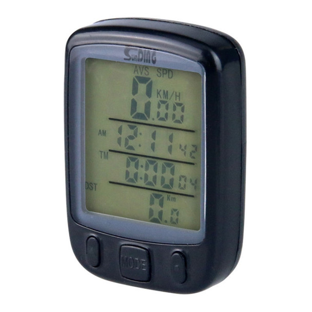 SUNDING 563A Bike Bicycle Waterproof Wired LCD Screen Luminous Mileage Speedometer Odometer, Chinese Version (Black)