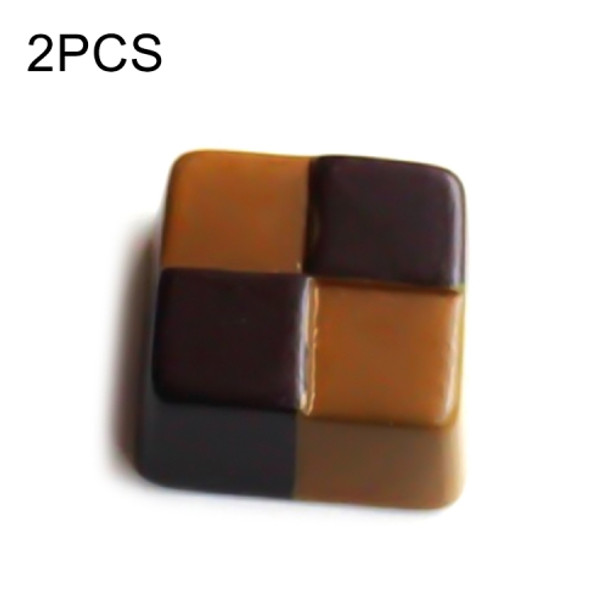 2 PCS Simulation Food Stereo Chocolate Refrigerator Magnet Decoration Stickers(Checkered)