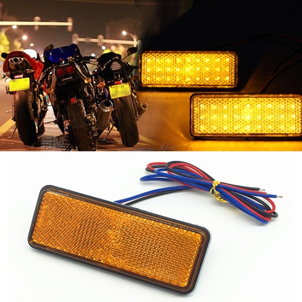 2 PCS Motorcycle Car Trailer DC 12-15V 24-LED Indicator Lamp Reflector Rectangle Marker Tail Light, Light Color: Red (Steady + Flash Lighting)(Yellow)