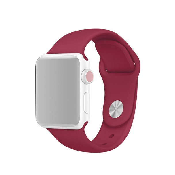 For Apple Watch Series 3 & 2 & 1 38mm Fashion Simple Style Silicone Wrist Watch Band (Red)