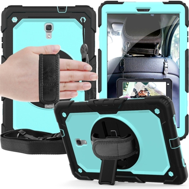 Shockproof Black Silica Gel + Colorful PC Protective Case for Galaxy Tab A 10.5 T590, with Holder & Shoulder Strap & Hand Strap & Pen Slot (Baby Blue)