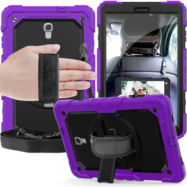 Shockproof Colorful Silica Gel + PC Protective Case for Galaxy Tab A 10.5 T590, with Holder & Shoulder Strap & Hand Strap & Pen Slot (Purple)
