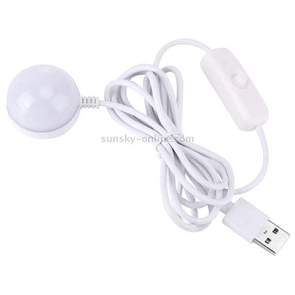 2W USB LED Light Bulb with Magnetic, 5V 140-150Lumens 6LED (White Light)