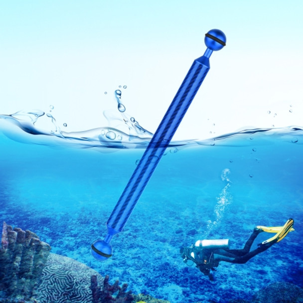 PULUZ 11 inch 27.9cm Length 20.8mm Diameter Dual Balls Carbon Fiber Floating Arm, Ball Diameter: 25mm(Blue)