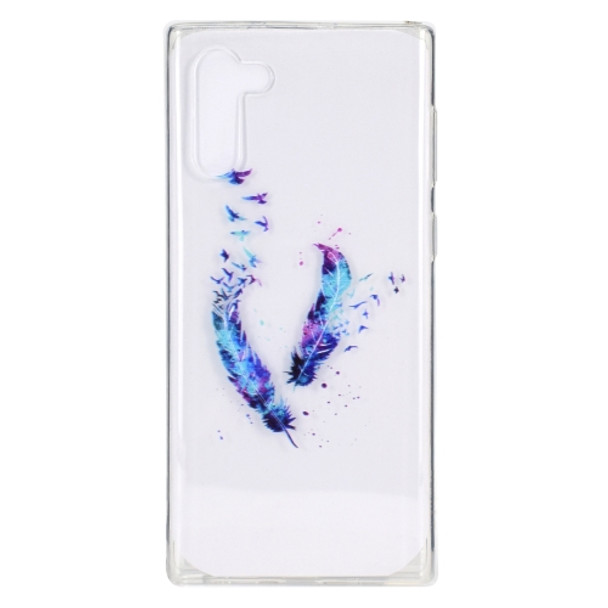 Stylish and Beautiful Pattern TPU Drop Protection Cover for Galaxy Note 10(Feather)