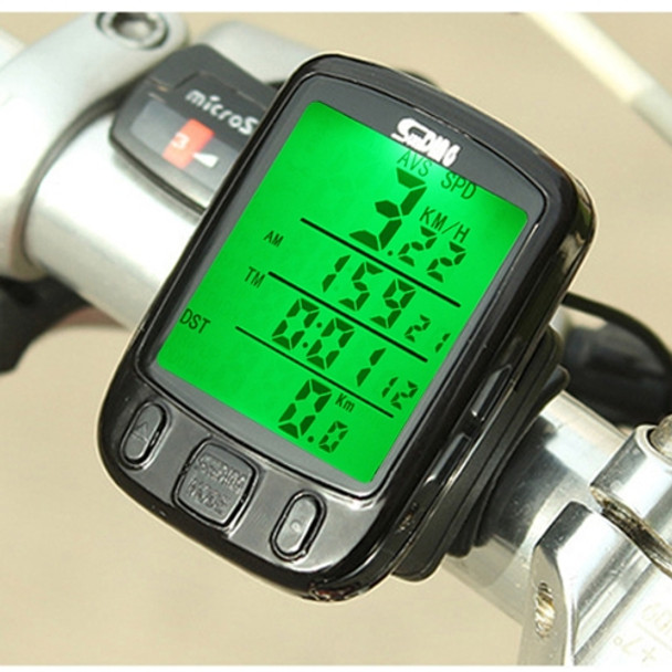 SunDing SD-563B Multifunction Wired LCD Screen Waterproof Bicycle Computer Odometer Speedometer wtih Light Control Backlight Function