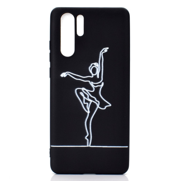 For Huawei P30 Pro Shockproof Stick Figure Pattern Soft TPU Protective Case(Ballet Girl)