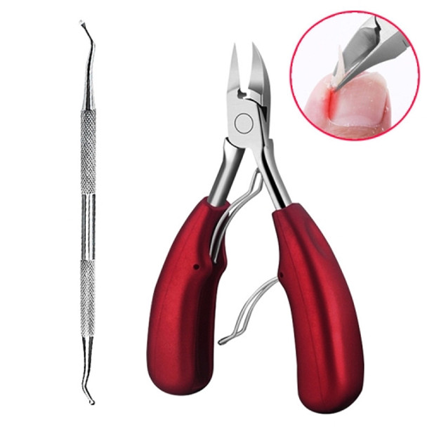 Professional Nail Clipper for Paronychia Stainless Steel Olecranon Nail Nipper (Red)