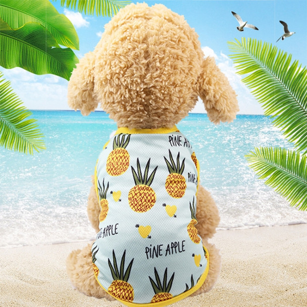 Pet Fruit Print T-Shirt Puppy Dog Cat Cute Fruit Skirt, Size:S(Vest-Pineapple)