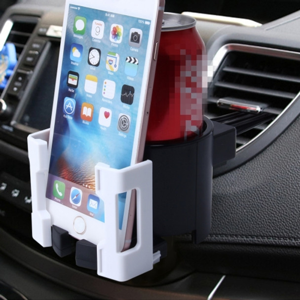 SHUNWEI SD-1026 Car Auto Multi-functional ABS Air Vent Drink Holder Bottle Cup Holder Phone Holder Mobile Mount(White)