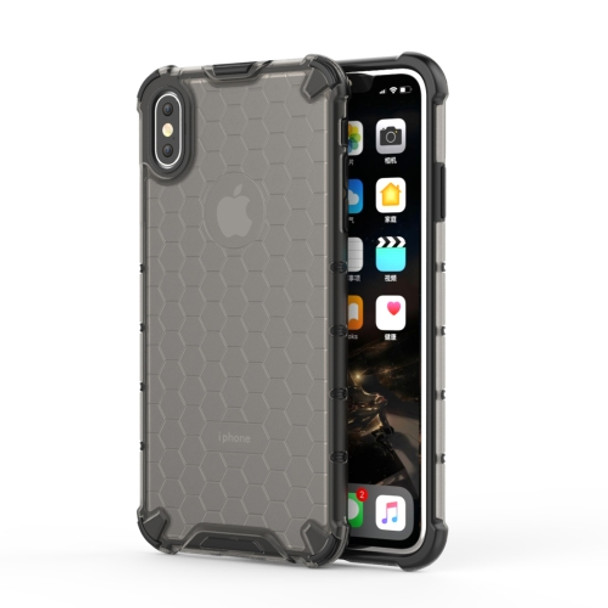 Shockproof Honeycomb PC + TPU Protective Case for iPhone XS Max (Black)
