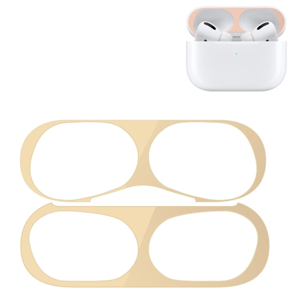 For Apple AirPods Pro Wireless Earphone Protective Case Metal Protective Sticker(Gold)