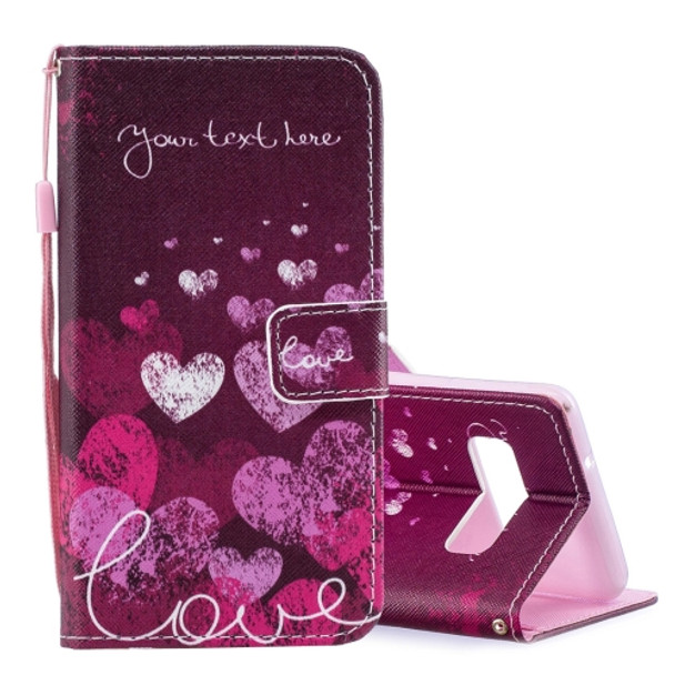 Letter and Heart Pattern Horizontal Flip Leather Case for Galaxy S10, with Holder & Card Slots & Wallet