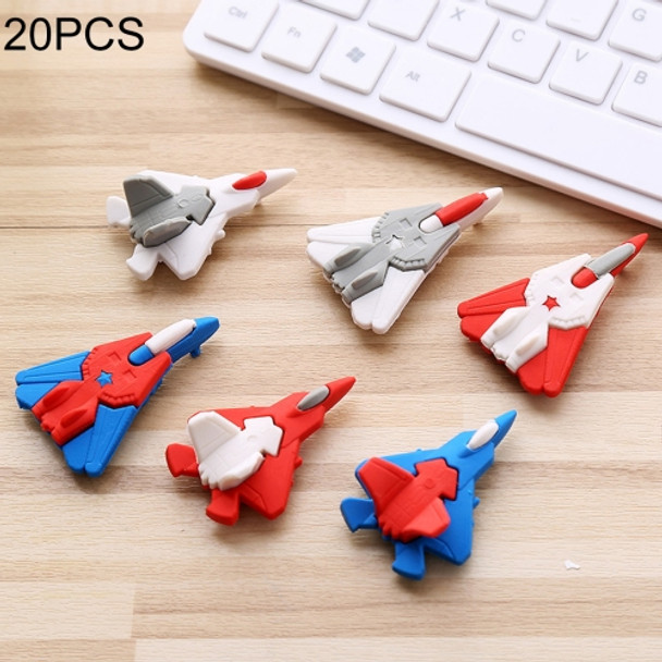 20 PCS Cute Cartoon Plane Shape Colorful Aircraft Rubber Pencil Eraser School Supplies Creative Stationery for Kids, Random Color Delivery