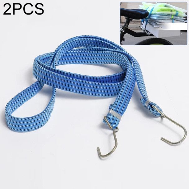 2 PCS 2m Elastic Strapping Rope Luggage Packing Tape for Bicycle Motorcycle Back Seat, Random Color Delivery