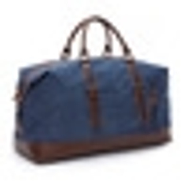 Canvas Leather Men Travel Bags Carry on Luggage Bags Men Duffel Bags Handbag Travel(Blue)