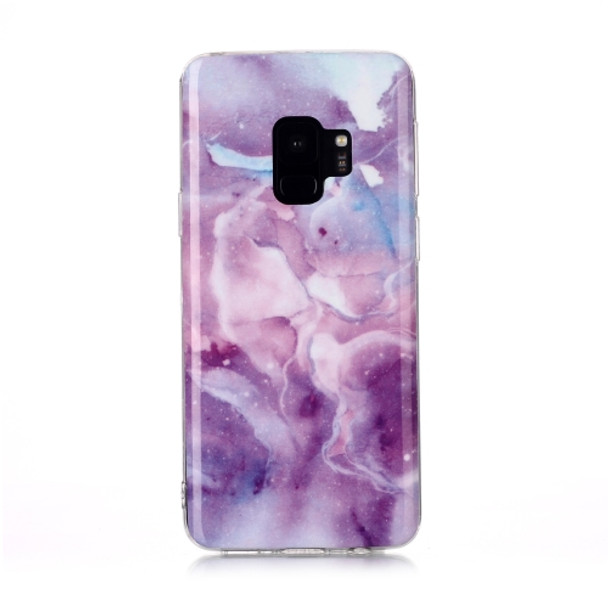 For Galaxy S9 Coloured Drawing Pattern IMD Workmanship Soft TPU Protective Case(Purple Star)