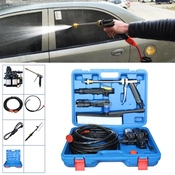 DC 12V Portable Double Pump + Brush High Pressure Outdoor Car Cigarette Lighter Washing Machine Vehicle Washing Tools, with Storage Box