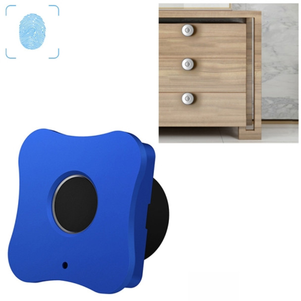 T5 Flower Version Aluminum Alloy Panel Fingerprint Drawer Lock(Blue)