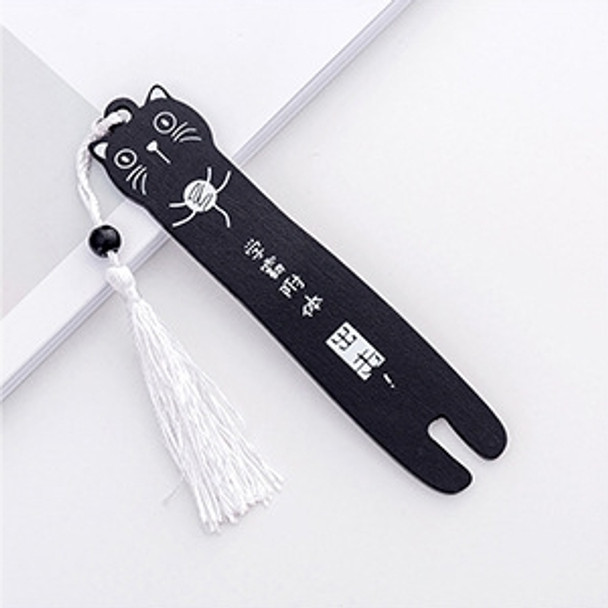 Cartoon Cat Wooden Bookmarks Creative Black White Color Bookmark(2)