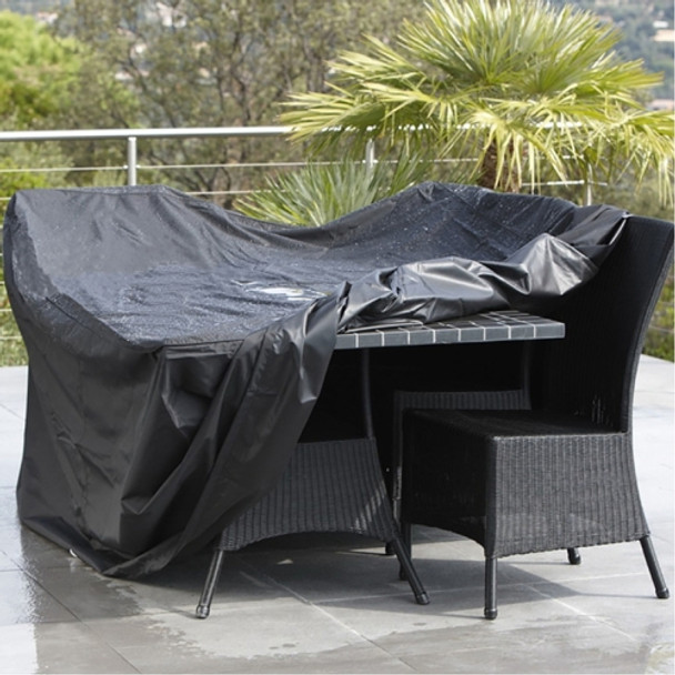 Anti-UV Waterproof Dust-proof 210D Oxford Cloth Folding Table Chairs Protective Cover Outdoor Furniture Set Cover, Size: 242*162*100cm(Black)