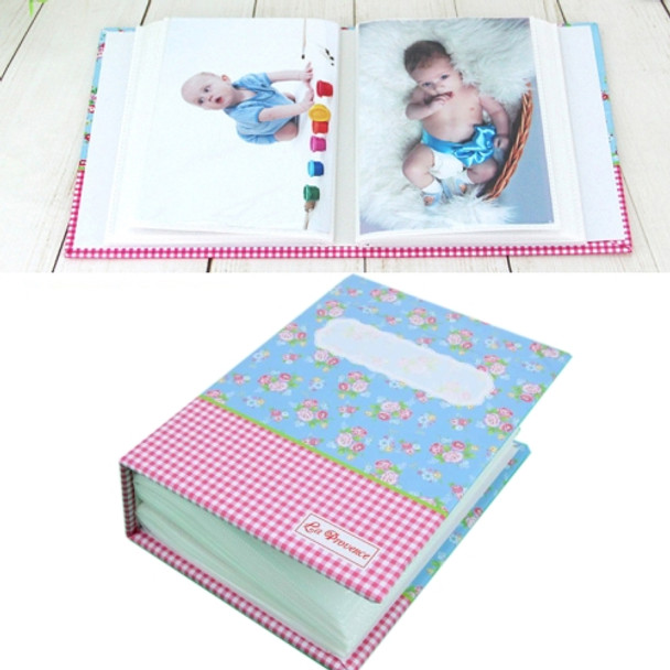 6 inch 100 Sheets 4R Small Floral Flower Pocket Photo Album(Blue)