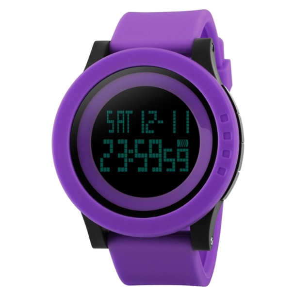 SKMEI 1142 Multifunctional Men Outdoor Sports Noctilucent Waterproof Silica Gel Digital Watch (Purple)