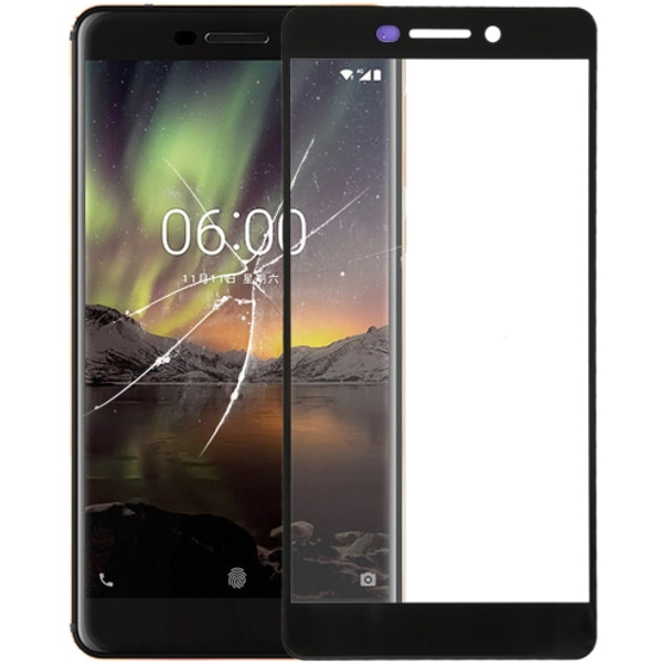 Front Screen Outer Glass Lens for Nokia 6 2018 / 6.1 SCTA-1043 TA-1045 TA-1050 TA-1054 TA-1068(Black)