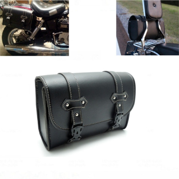 Motorcycle Saddle Bags Leather Storage Tool PU Leather Side Pouch Bags(Black)