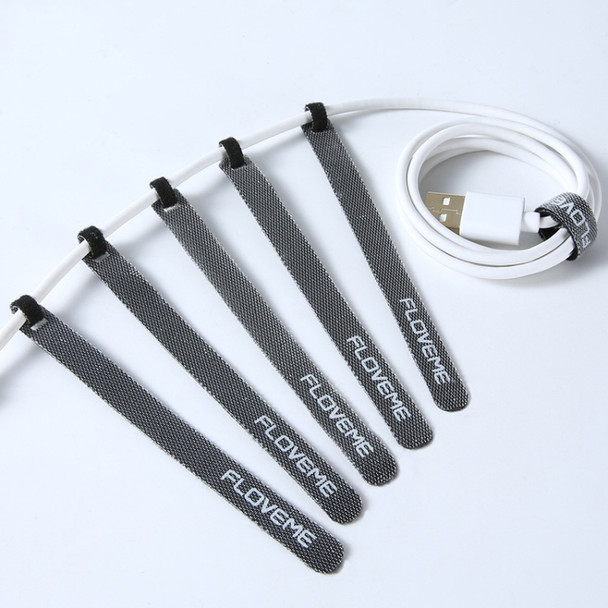 10 PCS FLOVEME Nylon Tie-wraps Hook and Loop Fastener Cable Ties for Data Cable & Earphone, Length: 14cm