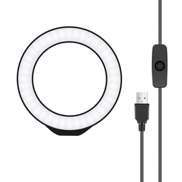 PULUZ 4.7 inch 12cm USB White Light LED Ring Vlogging Photography Video Lights(Black)