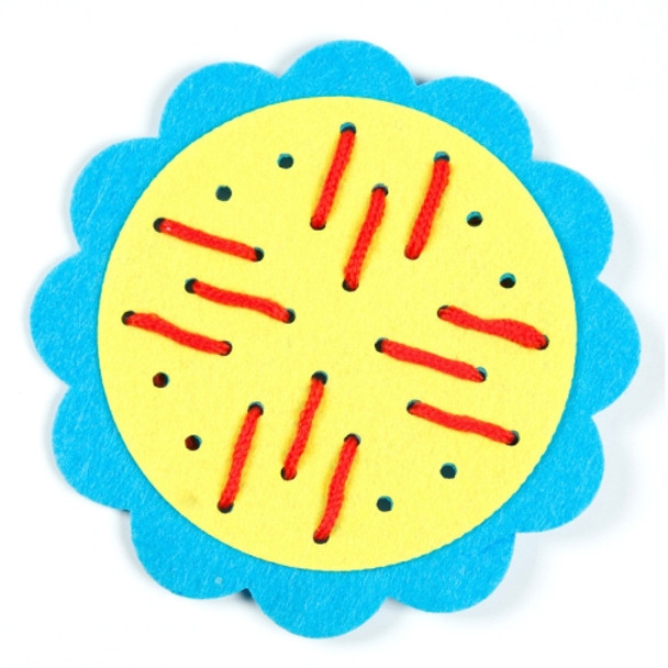 3 PCS Kindergarten Manual DIY Non-Weave Cloth Baby Early Learning Education Toys(Blue+Yellow)