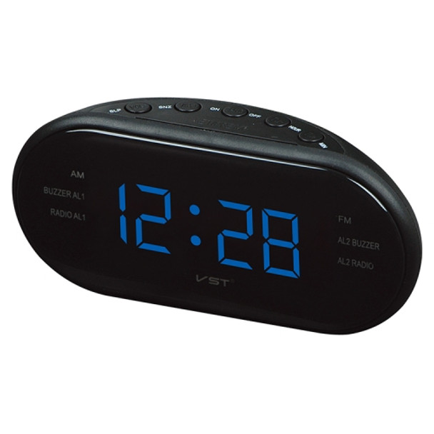 Oval Radio LED Digital Alarm Clock (Blue)