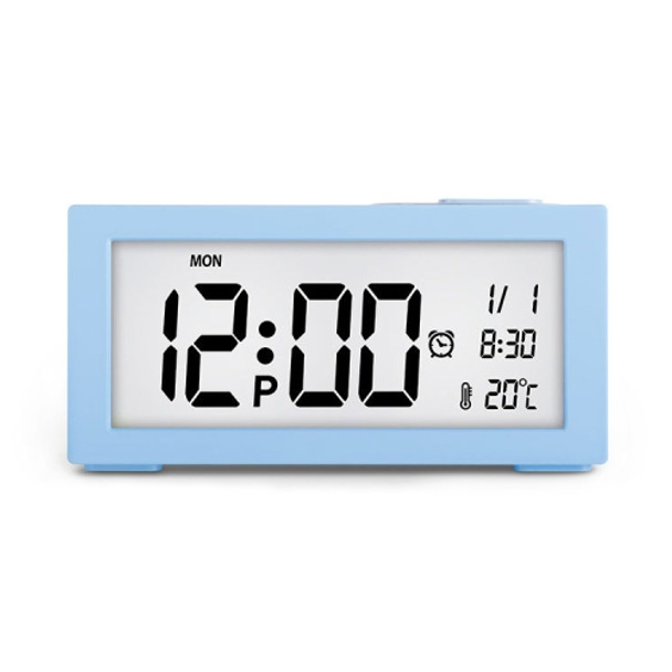 Automatic Night Light Electronic Clock Large Screen Adjustable Backlight Alarm Clock (Blue)