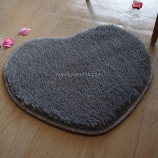 Heart Shape Non-slip Bath Mats Kitchen Carpet Home Decoration, Size:60*70CM(Dark Grey)