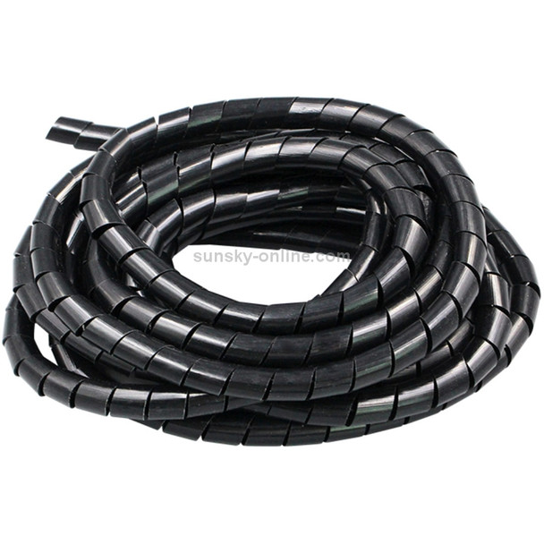 10m PE Spiral Pipes Wire Winding Organizer Tidy Tube, Nominal Diameter: 6mm(Black)